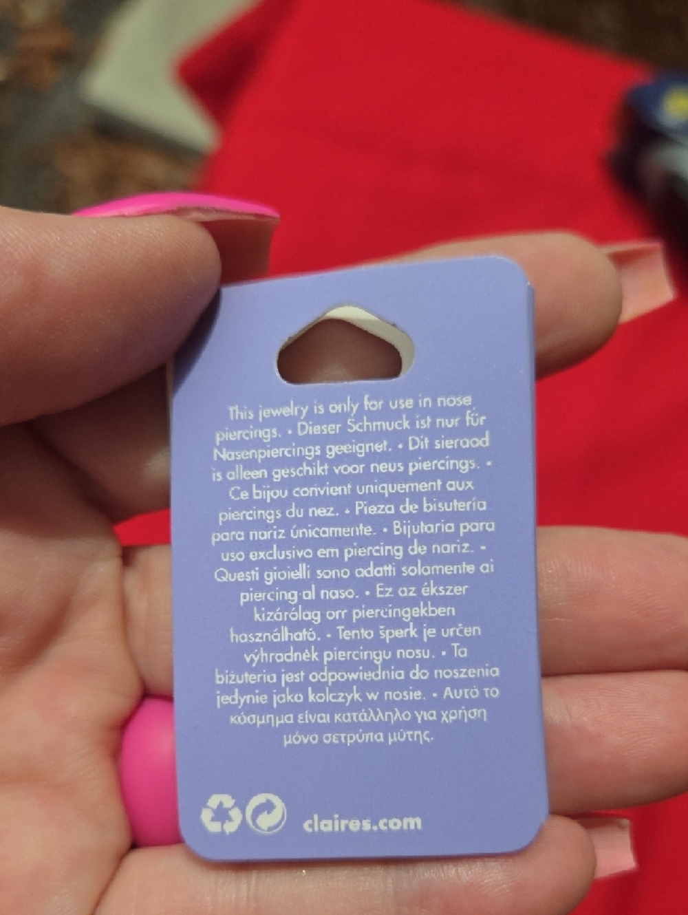 Silver Hoop Nose Rings - Picture 6 of 6